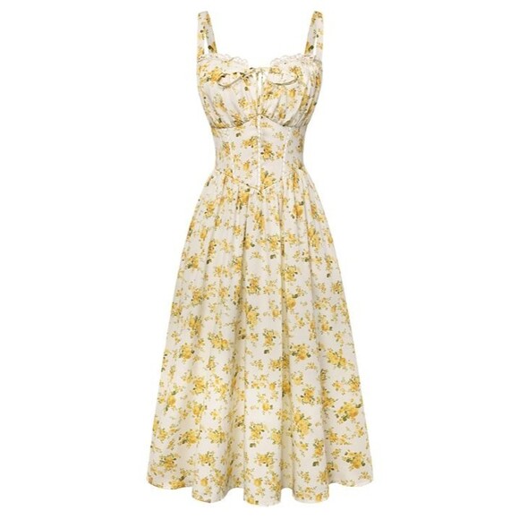 Dresses & Skirts - Scarlet Darkness Women 2026 Floral Corset Dress Summer Milkmaid Sundress Wedding